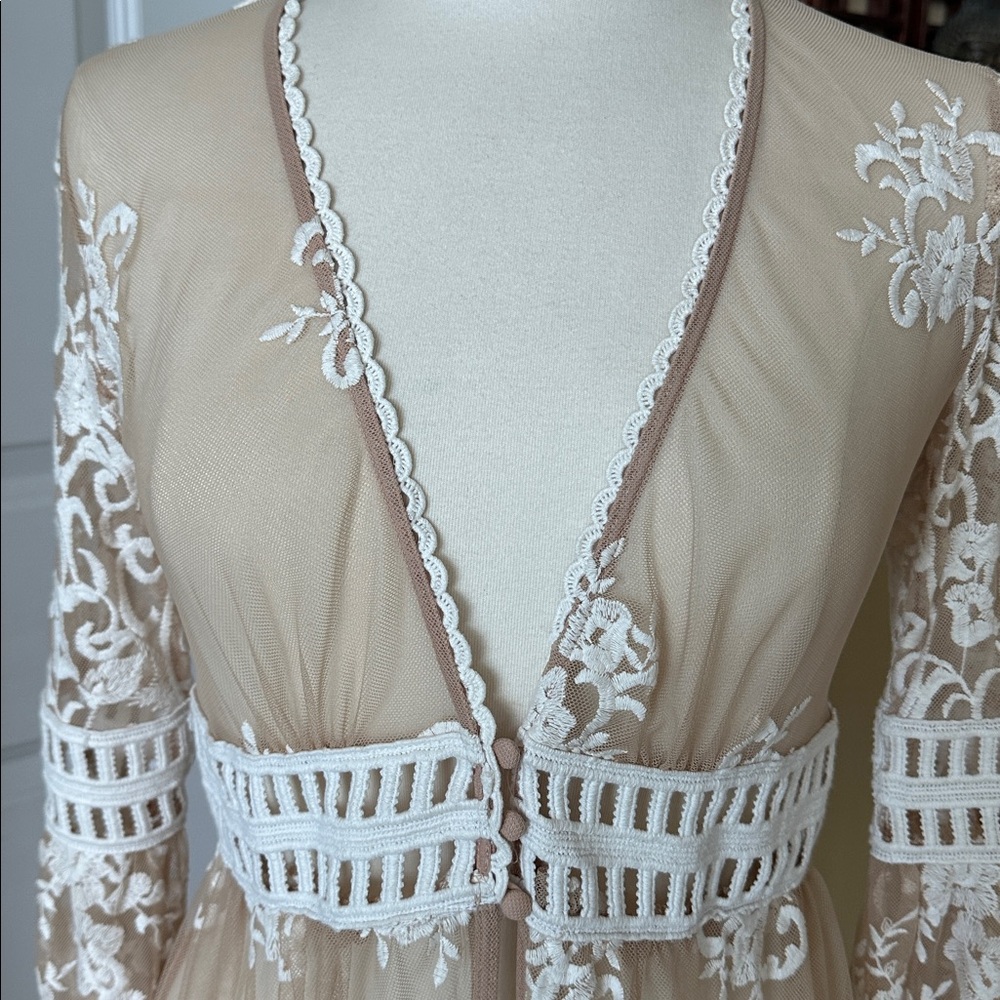 Lace sheer mesh kimono, cover up,  dress